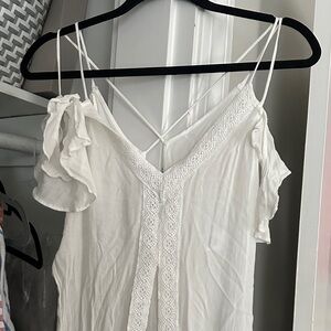 Lulu's White Lace Detail Women's Blouse